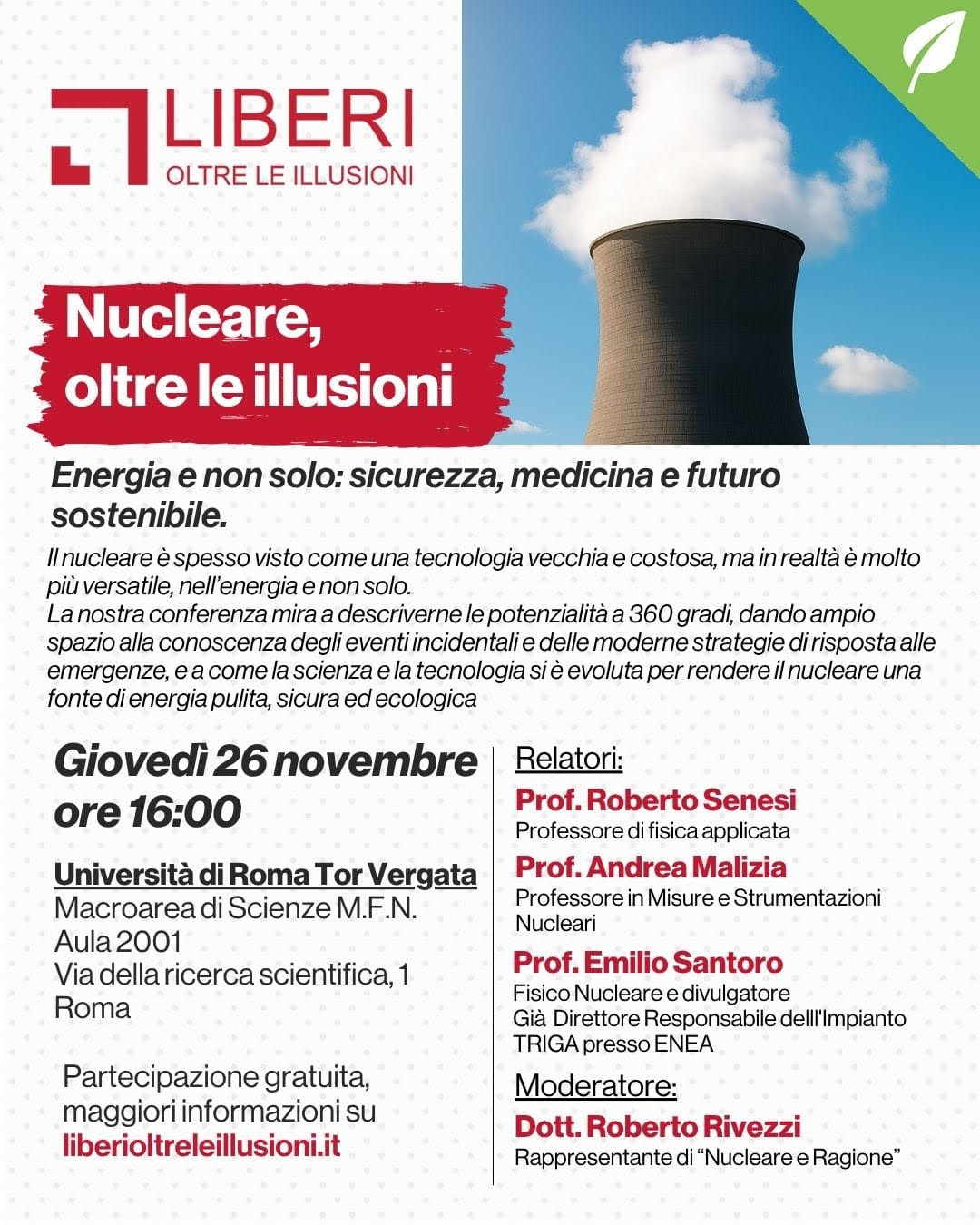 locandina evento | Nucleare oltre le illusioni
