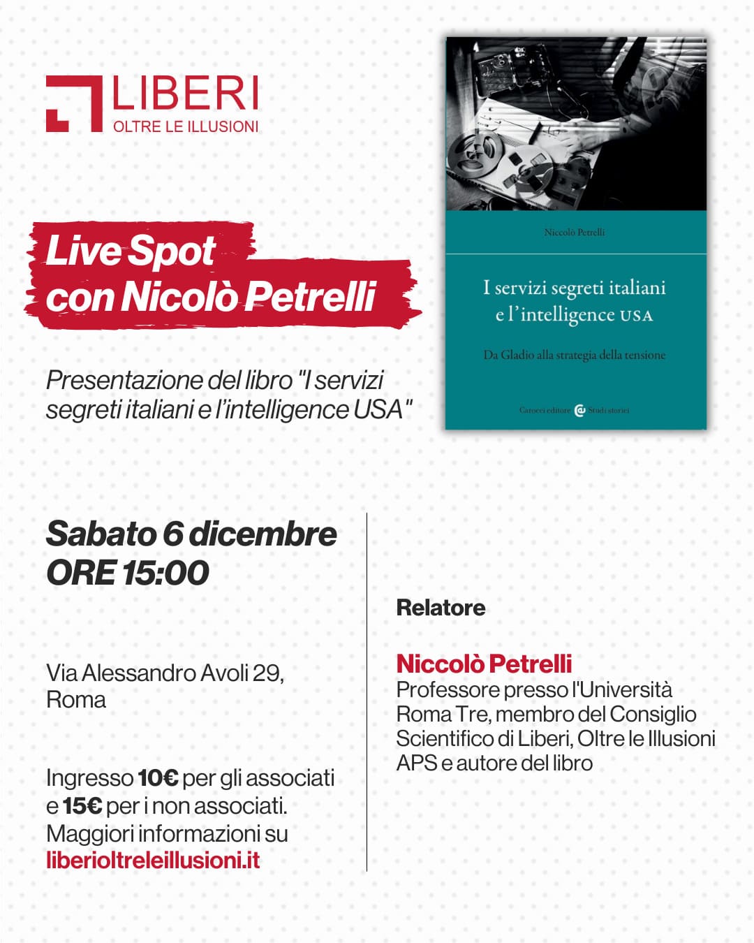 locandina evento | Live Spot con Niccolò Petrelli